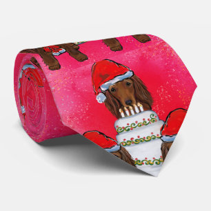 Red Doxie Santas Stropdas