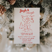 Red Draen Jingle & Mingle Christmas Santa Party Kaart