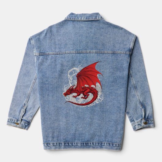 Red Dragon Abstract Denim Jacket (Achterkant)