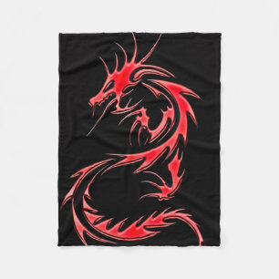 Red Dragon Airborstel Art Fleece Blanket Deken