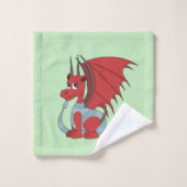 Red Dragon Cartoon Bad Handdoek (Wasdoekje)