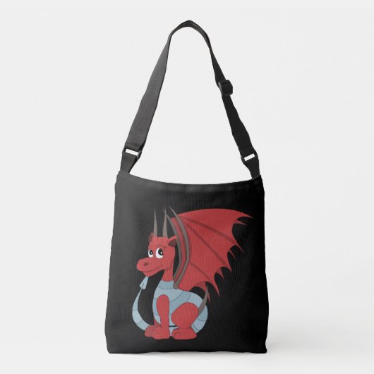 Red Dragon Cartoon Crossbody Tas (Voorkant)