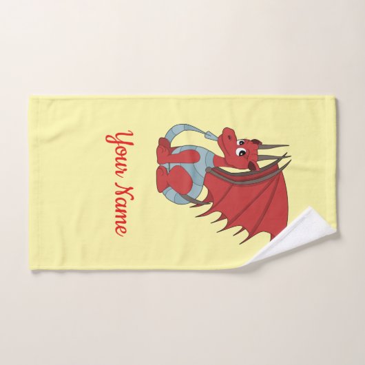 Red Dragon Cartoon Handdoek (Handdoek)