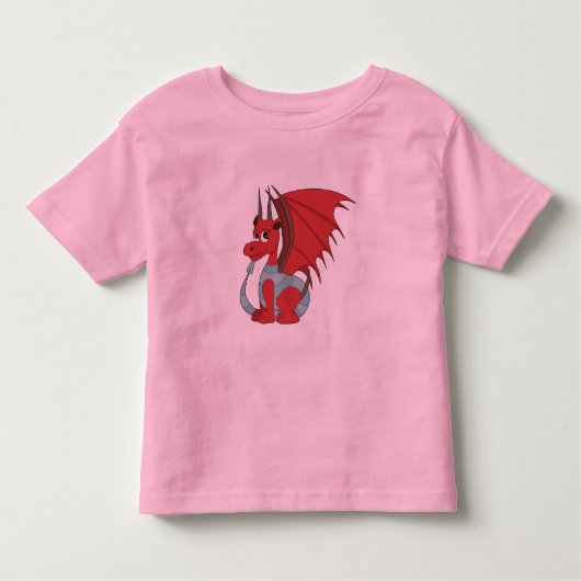 Red Dragon Cartoon Kinder Shirts (Voorkant)