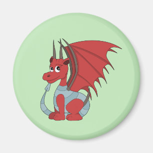 Red Dragon Cartoon Magneet