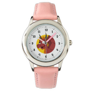 Red dragon cartoon watch horloge