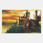 Red Dragon Castle Fantasy Rechthoekige Sticker (Voorkant)