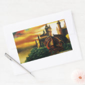 Red Dragon Castle Fantasy Rechthoekige Sticker (Envelop)