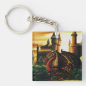 Red Dragon Castle Fantasy Sleutelhanger (voorkant)