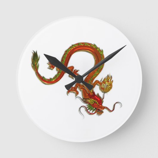Red Dragon China Ronde Klok (Voorkant)