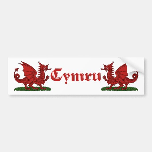 Red Dragon Cymru Bumpersticker (Voorkant)