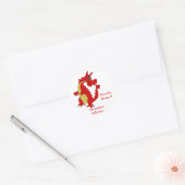 Red Dragon Design-boekplaat Ronde Sticker (Envelop)