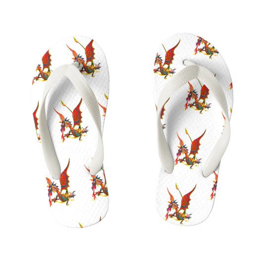 Red Dragon - Flip flops for kids (Voetbed)