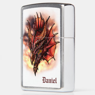 Red Dragon Head Fire Custom Name Fantasy