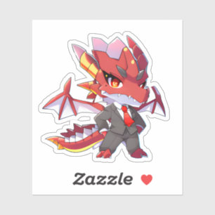 Red Dragon in een Suit-Sticker Sticker
