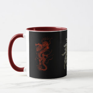 Red Dragon Jaar van de Dragon Asian Art Design Mok
