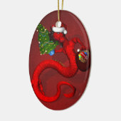 Red Dragon Keramisch Ornament (Links)