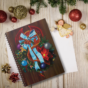 Red Dragon Kerstkrans Notitieboek