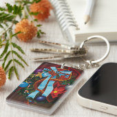 Red Dragon Kerstkrans Sleutelhanger (Voorkant Rechts)