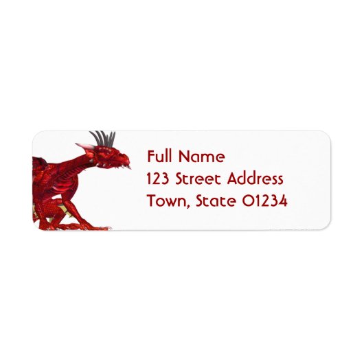 Red Dragon-mailinglabels Etiket (Voorkant)