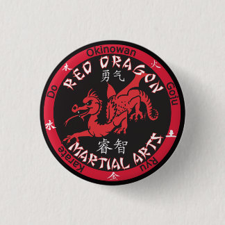 Red Dragon Martial Arts Pin Ronde Button 3,2 Cm