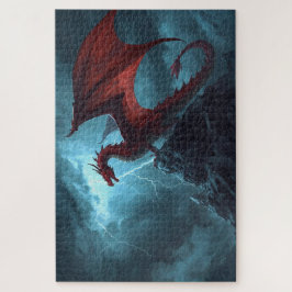 Red Dragon On Cliff Jigsaw Puzzle Legpuzzel