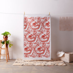 Red Dragon Pattern Stof