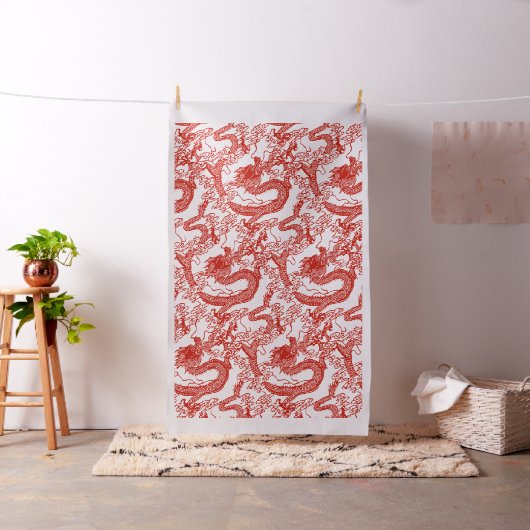 Red Dragon Pattern Stof (Voorbeeld)