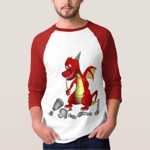 Red Dragon plukken ridder uit tanden T-shirt