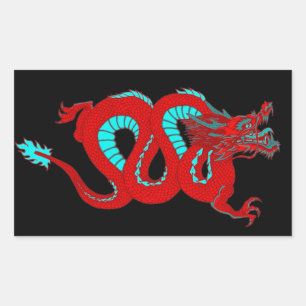 Red Dragon Rechthoekige Sticker