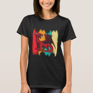 Red Dragon Retro Mythology Middle Ages Knachten T-shirt