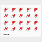Red Dragon Ronde Sticker (Vel)