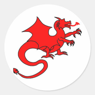 Red Dragon Ronde Sticker