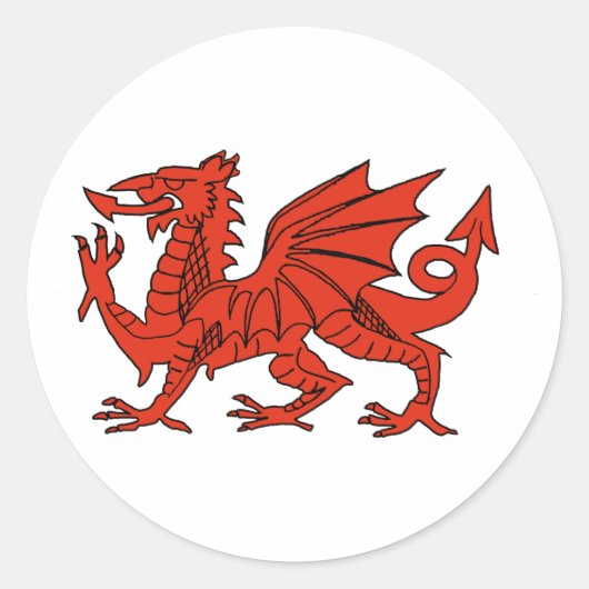 Red Dragon Ronde Sticker (Voorkant)