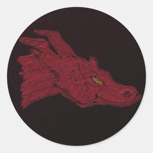 Red Dragon Ronde Sticker (Voorkant)