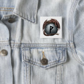 Red Dragon Rune Button - Wunjo (In situ)