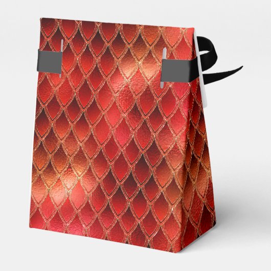 Red Dragon Scales Gouden Verjaardag Dank u Bedankdoosjes (Achterkant)