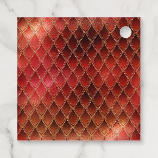 Red Dragon Scales Gouden Verjaardag Dank u Bedankjes Labels (Achterkant)