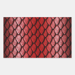 Red Dragon Scales Rechthoekige Sticker