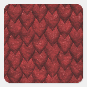 Red Dragon Scales Vierkante Sticker