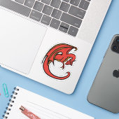 Red Dragon Sticker (Laptop met iPhone)