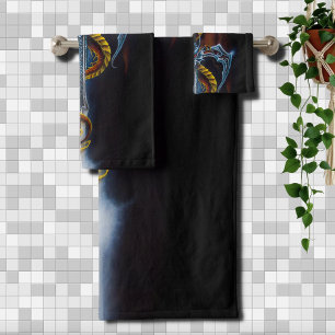 Red Dragon Sword Fantasy Bad Handdoek