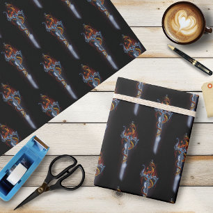 Red Dragon Sword Fantasy Cadeaupapier
