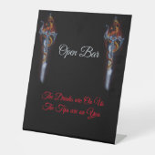 Red Dragon Sword Open Bar Reclamebord Met Voetstuk (Voorkant)