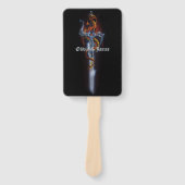 Red Dragon Sword Rozen Handwaaier (Voorkant)