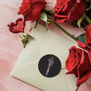 Red Dragon Sword Rozen Ronde Sticker