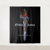 Red Dragon Sword Rozen Wandkleed (Voorkant)