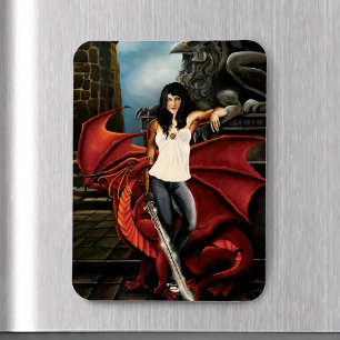 Red Dragon Urban Fantasy Magneet