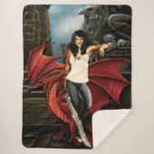 Red Dragon Urban Fantasy Sherpa Deken (Voorkant)