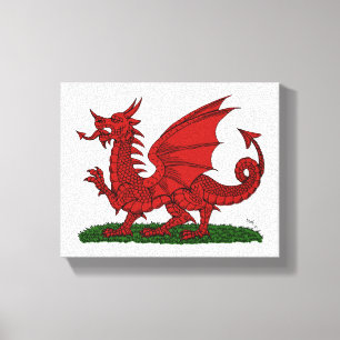 Red Dragon van Wales Canvas Afdruk